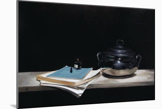 Silver Pot, Paper, Pen and Ink, 2009-James Gillick-Mounted Giclee Print