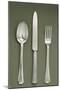 Silver Presentation Cutlery Spoon, Knife and Fork-null-Mounted Giclee Print