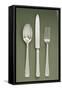 Silver Presentation Cutlery Spoon, Knife and Fork-null-Framed Stretched Canvas