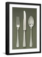 Silver Presentation Cutlery Spoon, Knife and Fork-null-Framed Giclee Print