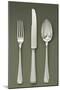 Silver Presentation Cutlery Spoon, Knife and Fork-null-Mounted Giclee Print