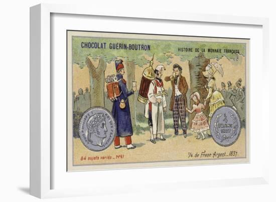 Silver Quarter Franc, 1837-null-Framed Giclee Print
