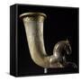 Silver Rhyton Protome in Shape of Galloping Horse and with Decoration on Neck-null-Framed Stretched Canvas