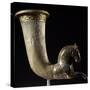 Silver Rhyton Protome in Shape of Galloping Horse and with Decoration on Neck-null-Stretched Canvas