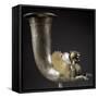 Silver Rhyton Protome in Shape of Winged Sphinx and with Decoration on Neck-null-Framed Stretched Canvas