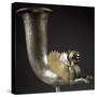 Silver Rhyton Protome in Shape of Winged Sphinx and with Decoration on Neck-null-Stretched Canvas