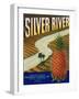 Silver River Pineapple Label - Manati, PR-Lantern Press-Framed Art Print