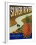 Silver River Pineapple Label - Manati, PR-Lantern Press-Framed Art Print