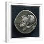 Silver Roman-Campanian Didramma with Bearded Head of Mars, 320 BC-null-Framed Giclee Print