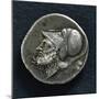 Silver Roman-Campanian Didramma with Bearded Head of Mars, 320 BC-null-Mounted Giclee Print