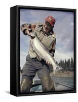 Silver Salmon, Kenai River, Alaska, USA-null-Framed Stretched Canvas
