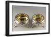 Silver Salt Cellars with Embossed Decorations, London 1741-1769-null-Framed Giclee Print