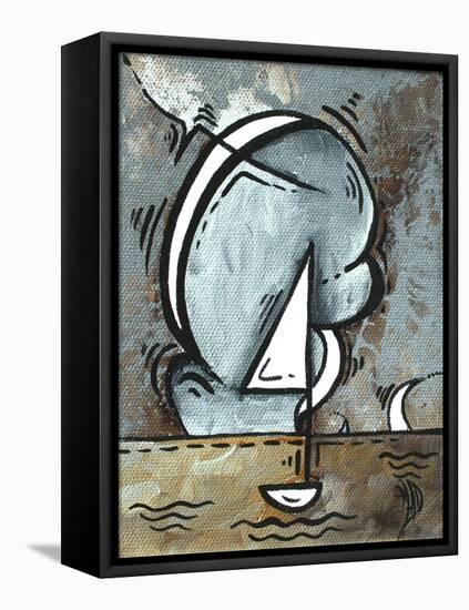 Silver Sea I-Megan Aroon Duncanson-Framed Stretched Canvas