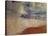 Silver Seascape - Cromer Pier, Norfolk-Mark Gordon-Stretched Canvas