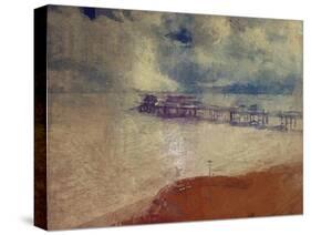 Silver Seascape - Cromer Pier, Norfolk-Mark Gordon-Stretched Canvas