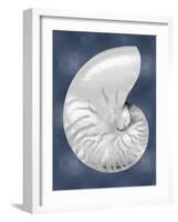 Silver Shell on Indigo Blue II-Caroline Kelly-Framed Art Print