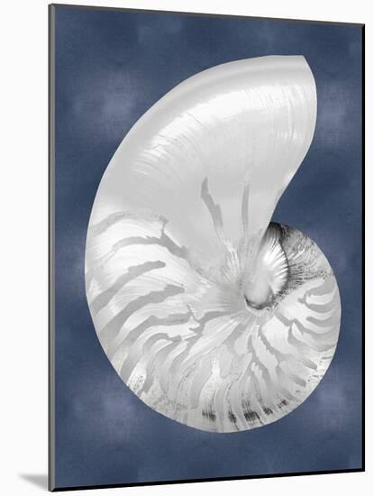 Silver Shell on Indigo Blue II-Caroline Kelly-Mounted Art Print