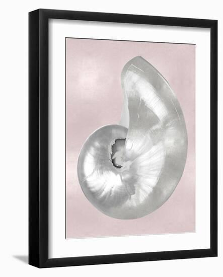 Silver Shell on Pink Blush I-Caroline Kelly-Framed Art Print