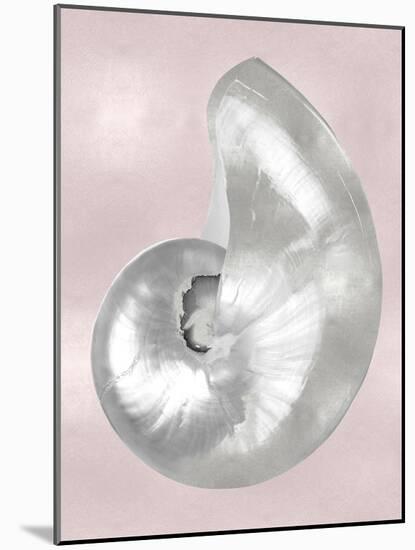 Silver Shell on Pink Blush I-Caroline Kelly-Mounted Art Print