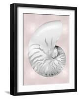 Silver Shell on Pink Blush II-Caroline Kelly-Framed Art Print