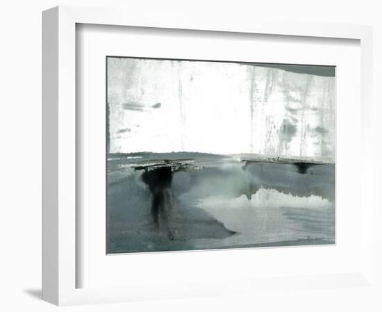 Silver Silence: Watercolor and Mist-Joan Davis-Framed Art Print