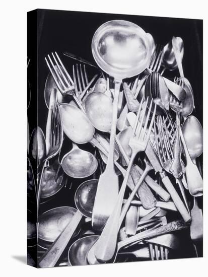 Silver Spoons and Forks-Graeme Harris-Stretched Canvas