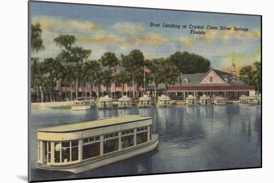 Silver Springs, FL - Waterfront View of Boat Landing-Lantern Press-Mounted Art Print