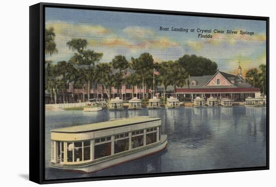 Silver Springs, FL - Waterfront View of Boat Landing-Lantern Press-Framed Stretched Canvas