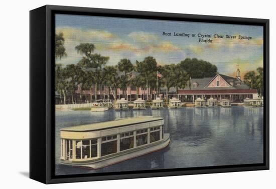 Silver Springs, FL - Waterfront View of Boat Landing-Lantern Press-Framed Stretched Canvas