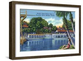 Silver Springs, Florida - View of Electric Glass Bottom Boats-Lantern Press-Framed Art Print