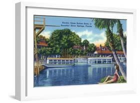 Silver Springs, Florida - View of Electric Glass Bottom Boats-Lantern Press-Framed Art Print