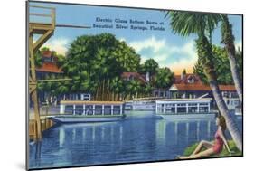 Silver Springs, Florida - View of Electric Glass Bottom Boats-Lantern Press-Mounted Art Print