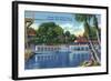 Silver Springs, Florida - View of Electric Glass Bottom Boats-Lantern Press-Framed Art Print