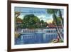 Silver Springs, Florida - View of Electric Glass Bottom Boats-Lantern Press-Framed Art Print