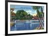 Silver Springs, Florida - View of Electric Glass Bottom Boats-Lantern Press-Framed Art Print