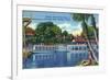 Silver Springs, Florida - View of Electric Glass Bottom Boats-Lantern Press-Framed Premium Giclee Print