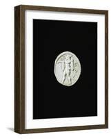 Silver Stater Depicting Poseidon, from Paestum, Greek Coins-null-Framed Giclee Print