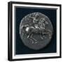 Silver Stater of Taranto Depicting Knight with Shield and Spear in Relief-null-Framed Giclee Print