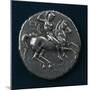 Silver Stater of Taranto Depicting Knight with Shield and Spear in Relief-null-Mounted Giclee Print