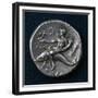 Silver Stater of Taranto Depicting Man Riding on Dolphin in Relief, Recto, Ca 300 BC-null-Framed Giclee Print