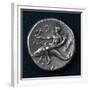 Silver Stater of Taranto Depicting Man Riding on Dolphin in Relief, Recto, Ca 300 BC-null-Framed Giclee Print