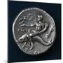 Silver Stater of Taranto Depicting Man Riding on Dolphin in Relief, Recto, Ca 300 BC-null-Mounted Giclee Print