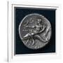 Silver Stater of Taranto Depicting Man Riding on Dolphin in Relief, Recto, Ca 300 BC-null-Framed Giclee Print