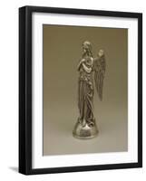 Silver Statue of Angel with its Arms Folded, Attributed to Italian Artist-null-Framed Giclee Print