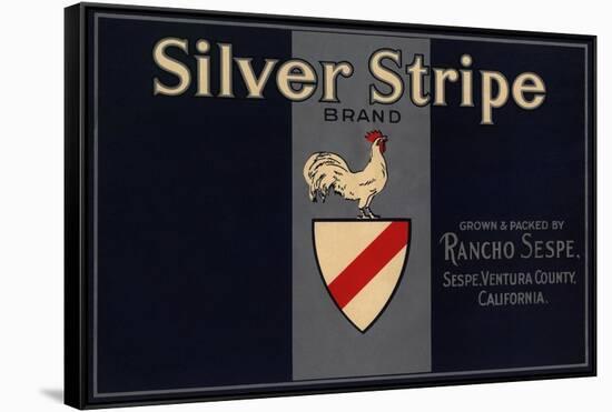 Silver Stripe Brand - Sespe, California - Citrus Crate Label-Lantern Press-Framed Stretched Canvas