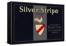 Silver Stripe Brand - Sespe, California - Citrus Crate Label-Lantern Press-Framed Stretched Canvas