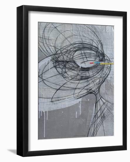 Silver Swirls 1-Enrico Varrasso-Framed Art Print