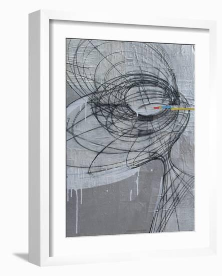 Silver Swirls 1-Enrico Varrasso-Framed Art Print