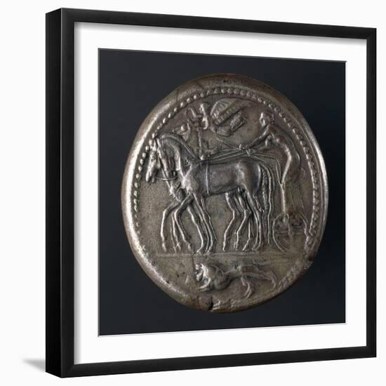 Silver Syracusan Decadrachm Depicting Winged Victory on Quadriga-null-Framed Giclee Print