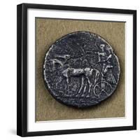 Silver Tetradrachm Depicting Hero in Chariot Drawn by Two Horses-null-Framed Premium Giclee Print